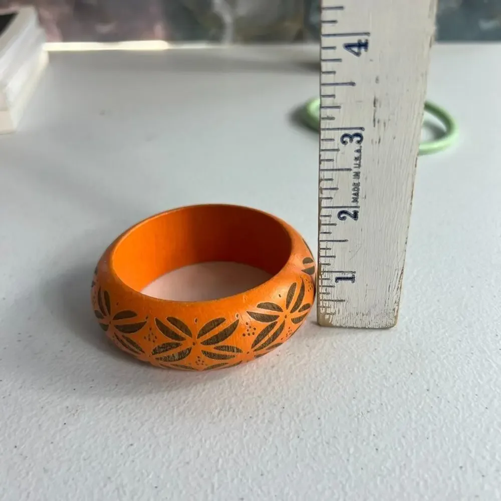 Set of 3 Accessory Boho Bracelets Orange Green